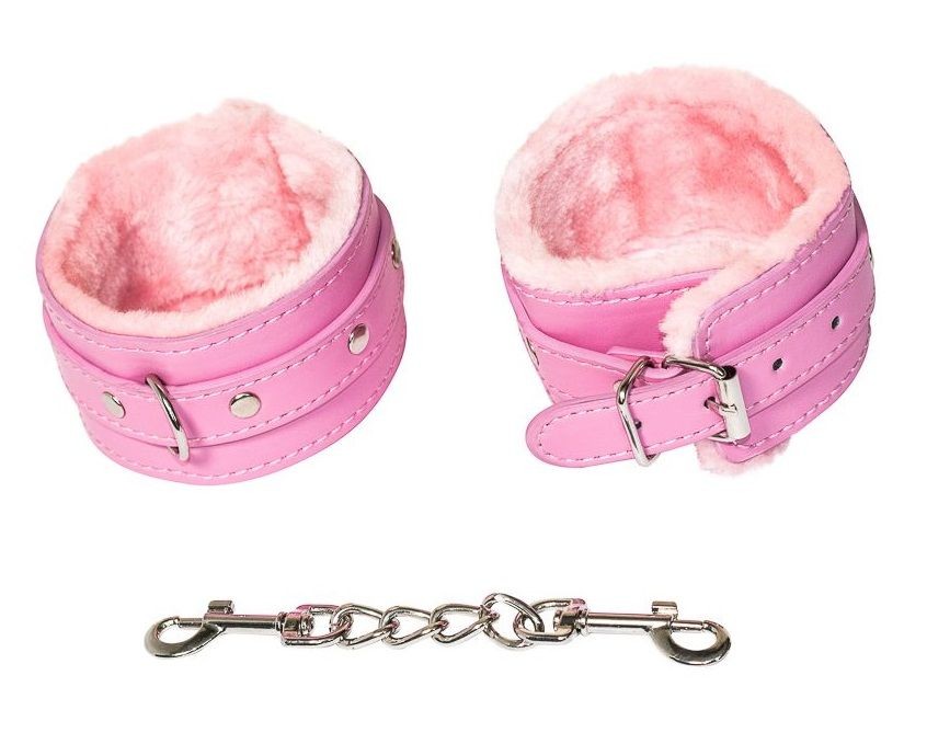 Наручники с кристаллами и мехом BONDAGE розовые 1011-03Lola - Lola Toys - Перчатки, манжеты, наручники, браслеты - Купить