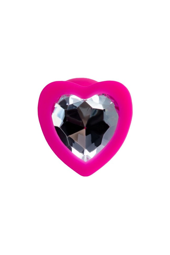 Анальная пробка ToDo Toyfa Diamond Heart, розовый 0T-00016179 - TOYFA - Анальные пробки со стразами - Купить