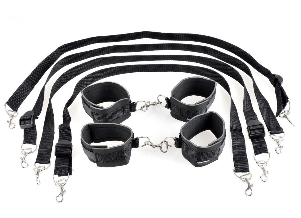 Фиксация на кровать Pipedream Cuff & Tether Set, черный 2151-23 PD - PipeDream - Наборы для фиксации - Купить