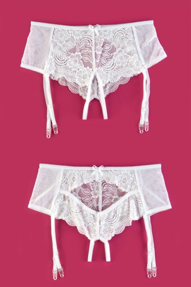 Трусики-пояс для чулок Erolanta Iveta, белые, 42-44 УТ-00004535XS/S - Erolanta - Пояса для чулок - Купить