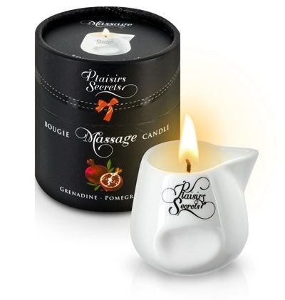Массажная свеча с ароматом граната Bougie de Massage Gourmande Grenadine - 80 мл. фото