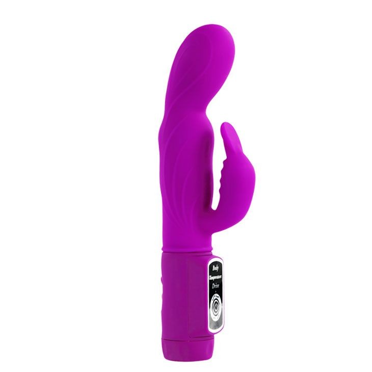 Фиолетовый вибратор с клиторальной стимуляцией Body Touch - 24 см.