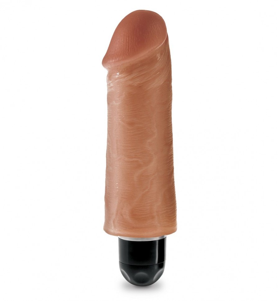 Кофейный вибратор-реалистик 5 Vibrating Stiffy - 16,5 см.