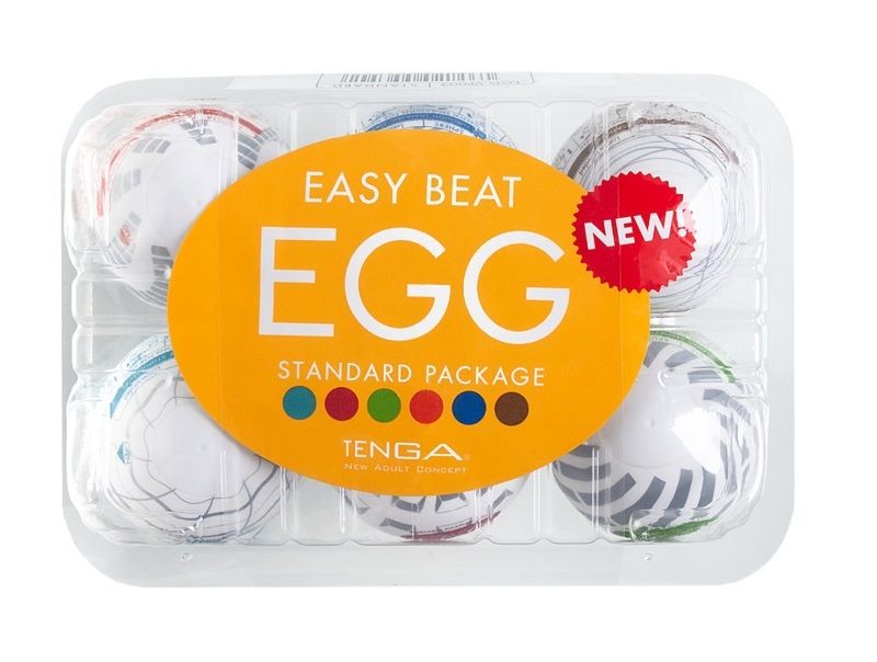 Набор из 6 мастурбаторов Tenga EGG Easy Beat с различным рельефом